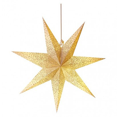 EMOS Vánoční hvězda papírová závěsná se stříbrnými třpytkami ve středu, bílá, 60 cm, vnitřní