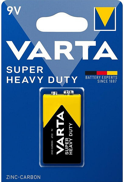 Baterie zinkouhlíková Varta Super Heavy Duty 9V